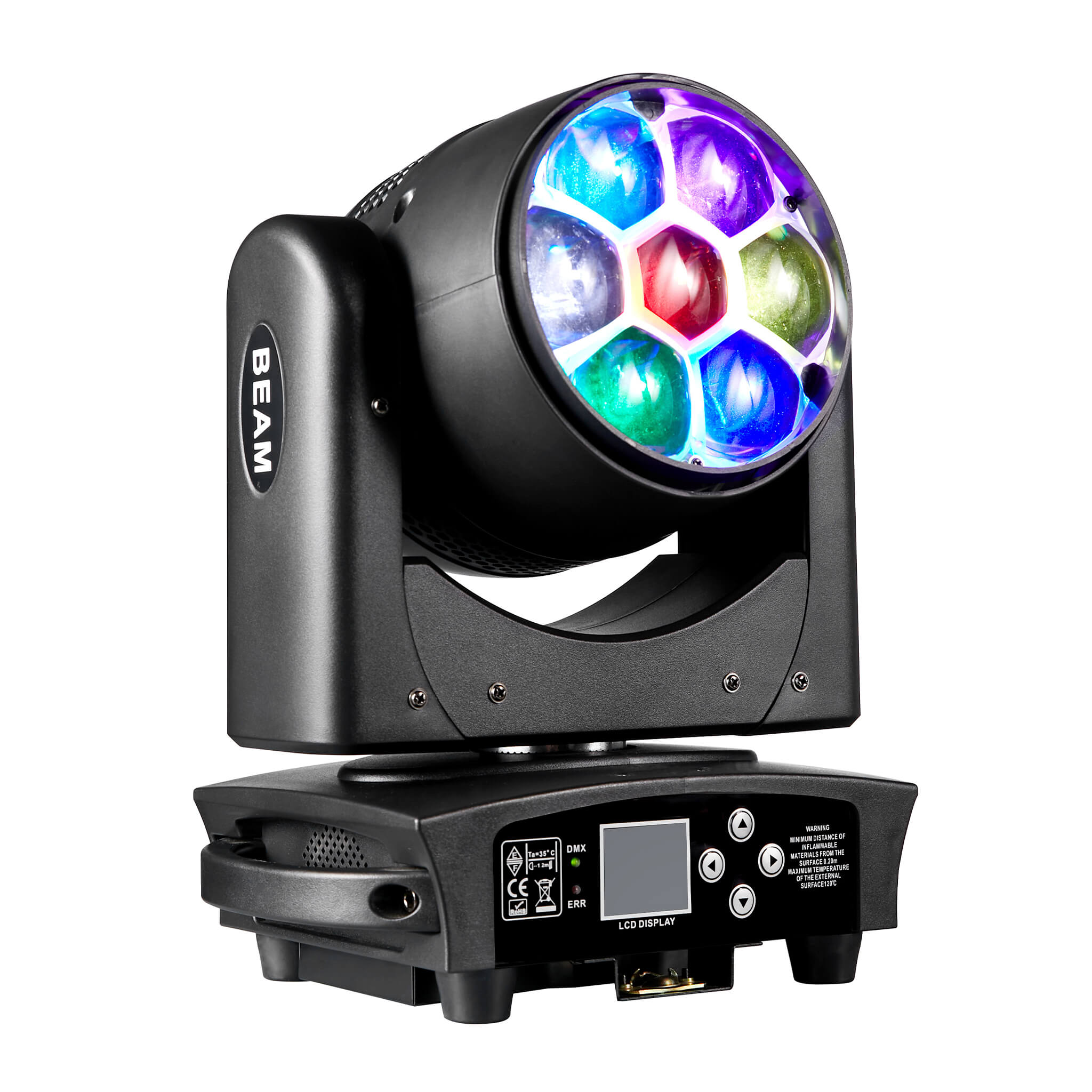 7x25W  Moving Head Dyed Flash Circle Control Focus Stage Lighting