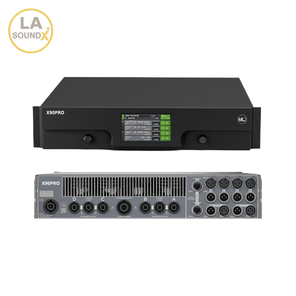 X90 PRO High-power 2 RU amplifier with DSP, 4-channel
