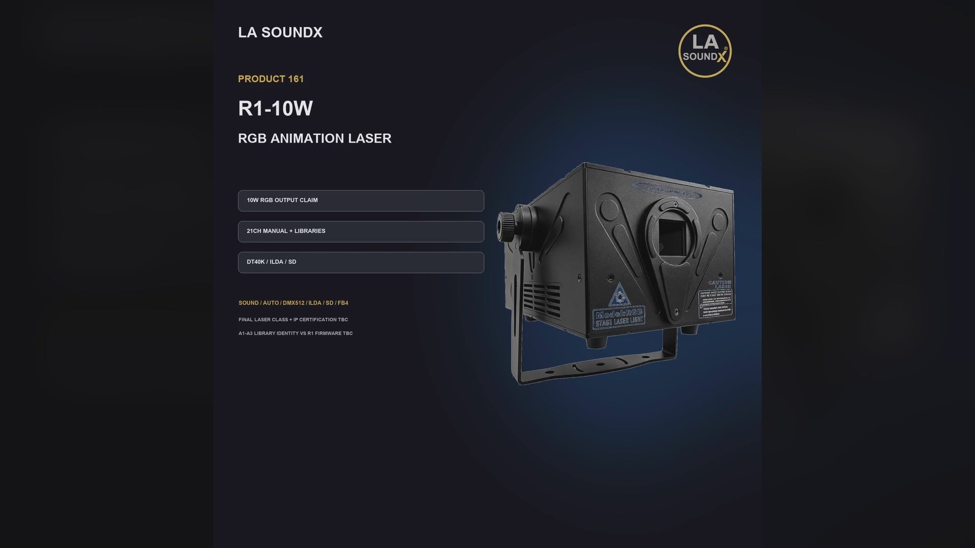 LA SOUNDX R1 10W RGB Animation Laser product video 01 delivery 161