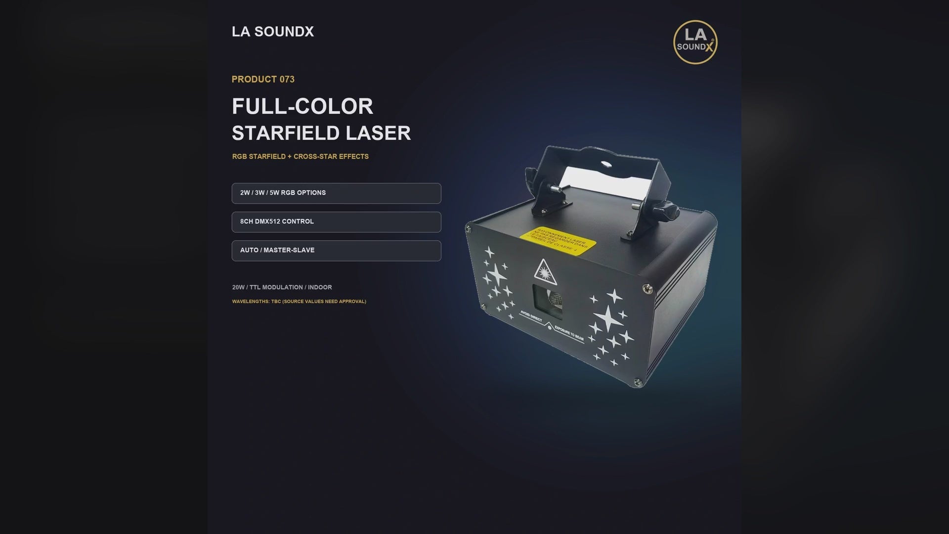 LA SOUNDX Full Color Starfield Laser Light product video delivery 073