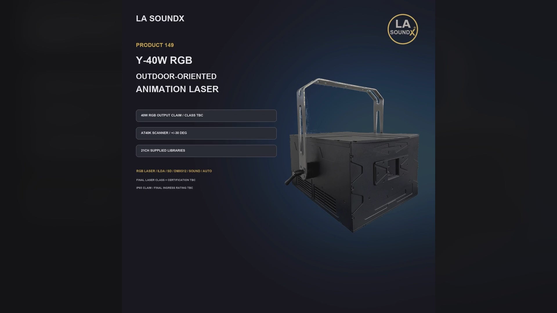 LA SOUNDX Y 40W RGB Outdoor Laser product video 01 delivery 149