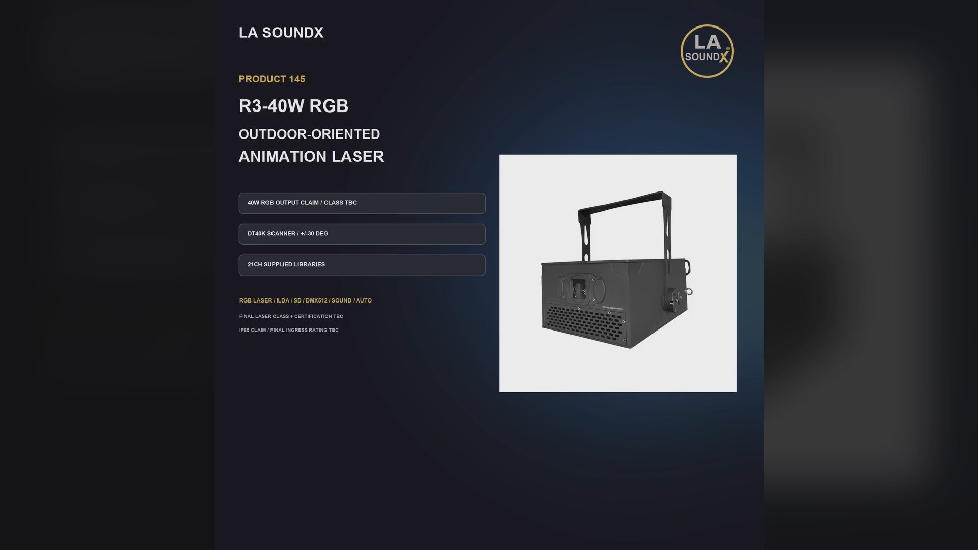 LA SOUNDX R3 40W RGB Outdoor Laser product video 01 delivery 145