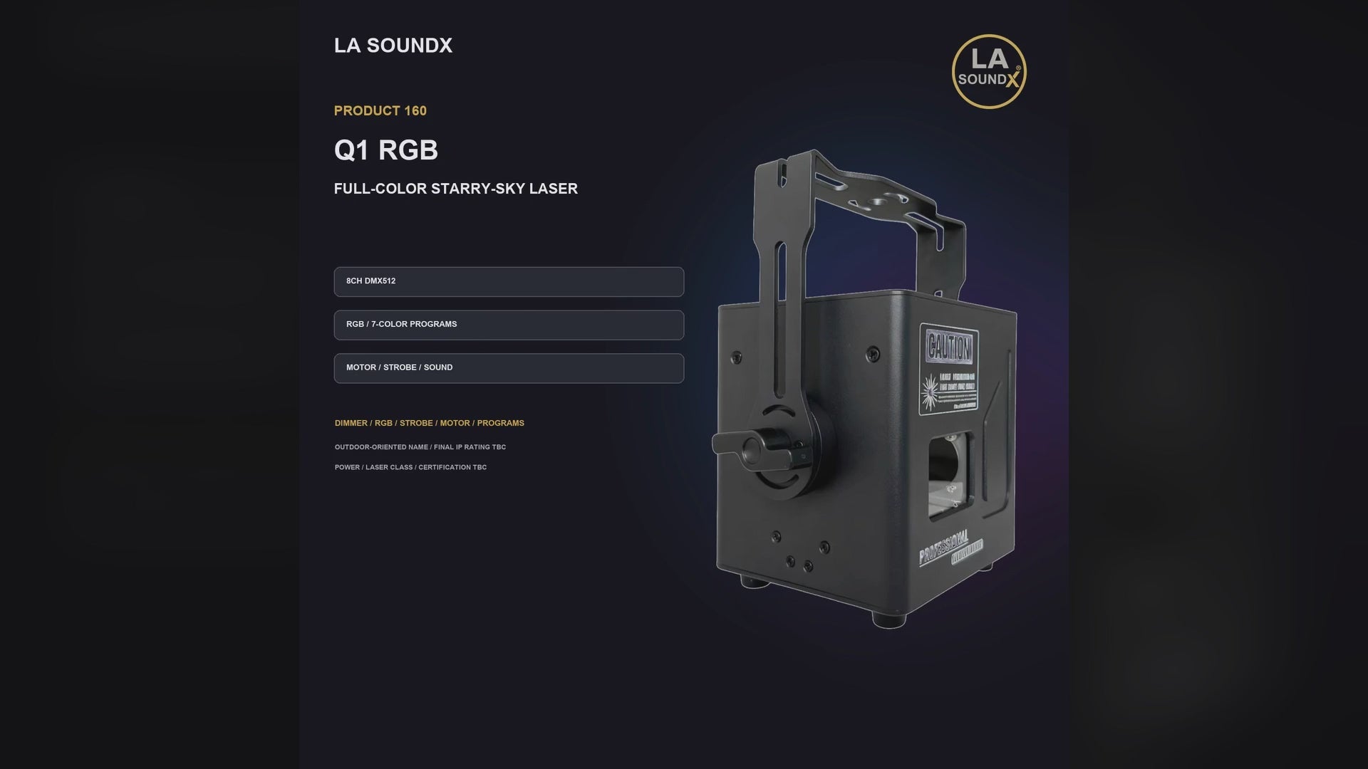 LA SOUNDX Q1 Full Color Starry Sky Laser product video 01 delivery 160