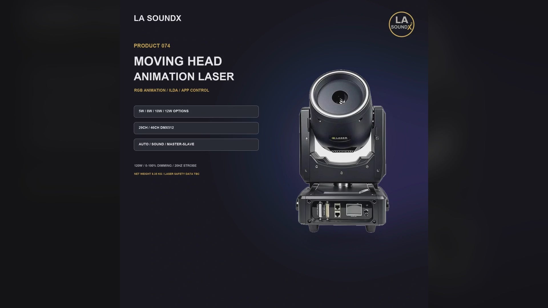 LA SOUNDX 5W 8W 10W 12W Moving Head Animation Laser product video delivery 074