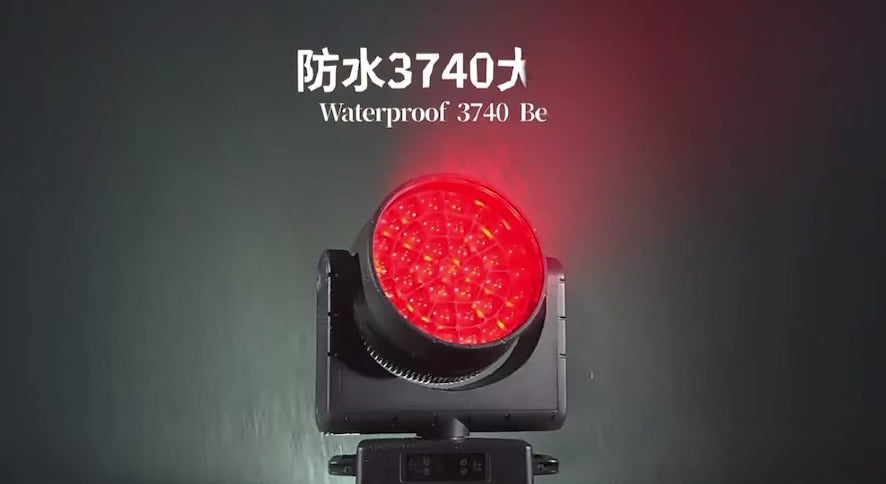 LA SOUNDX Waterproof 3740 Peak Eye 37 x 40W RGBW Moving Head product video delivery 099