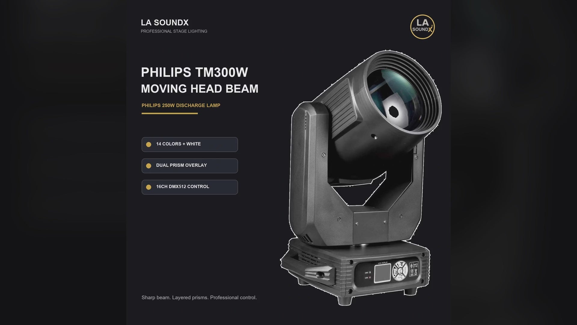 LA SOUNDX Philips TM300W Moving Head Beam Light product video delivery 006