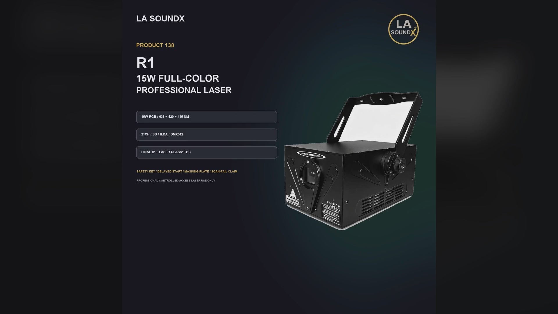 LA SOUNDX R1 15W Full Color Professional Laser product video 01 delivery 138