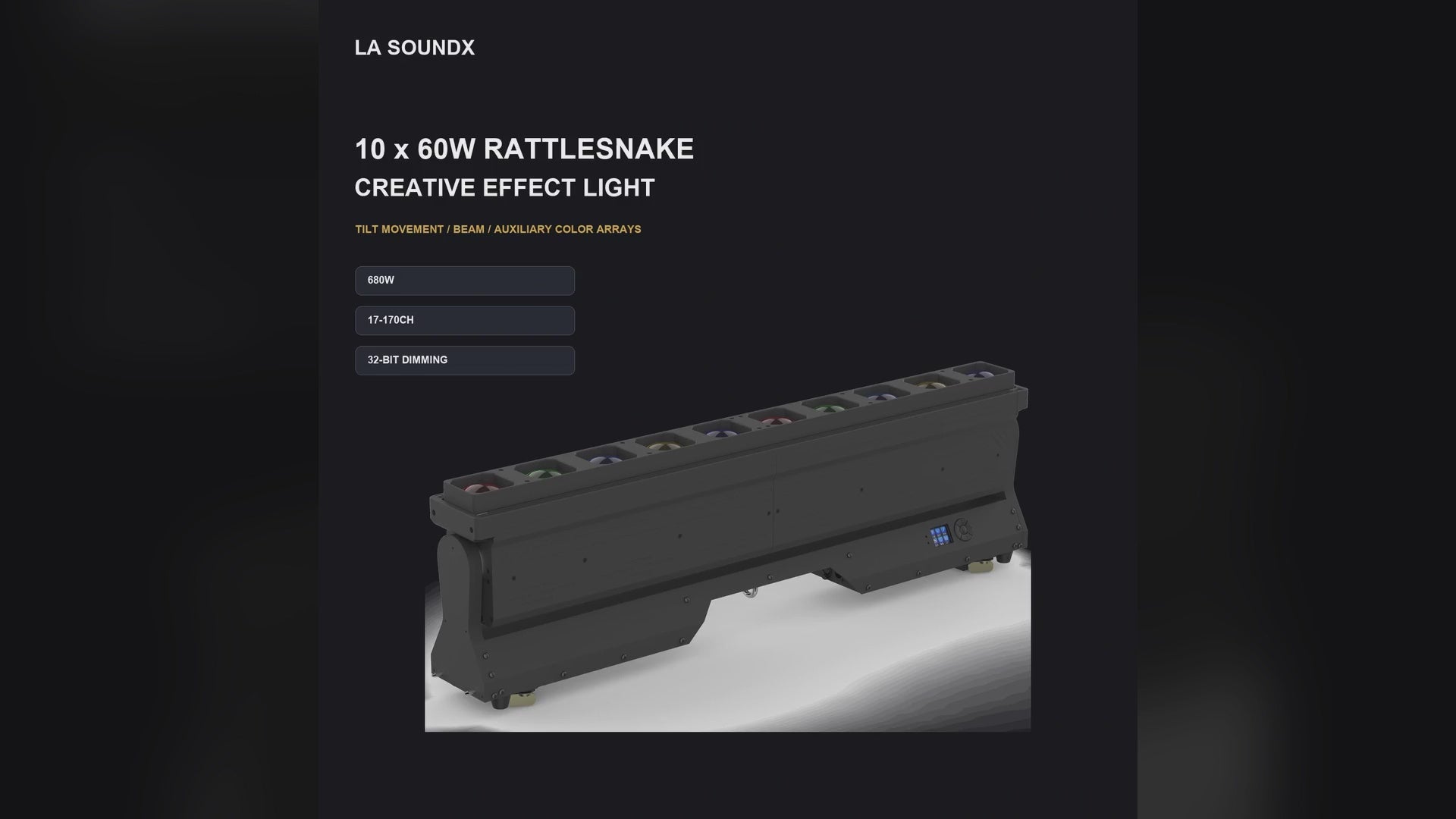 LA SOUNDX 10 x 60W Rattlesnake Creative Effect Light product video delivery 029
