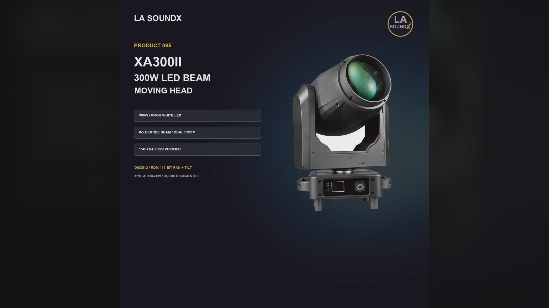 LA SOUNDX XA300II 300W LED Beam Moving Head product video delivery 095