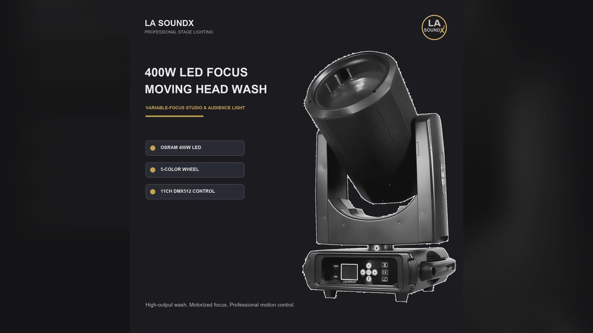 LA SOUNDX 400W LED Focus Moving Head Wash Light product video delivery 012