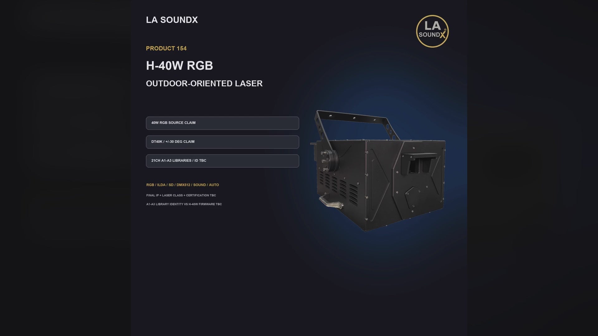LA SOUNDX H 40W RGB Outdoor Laser product video 01 delivery 154