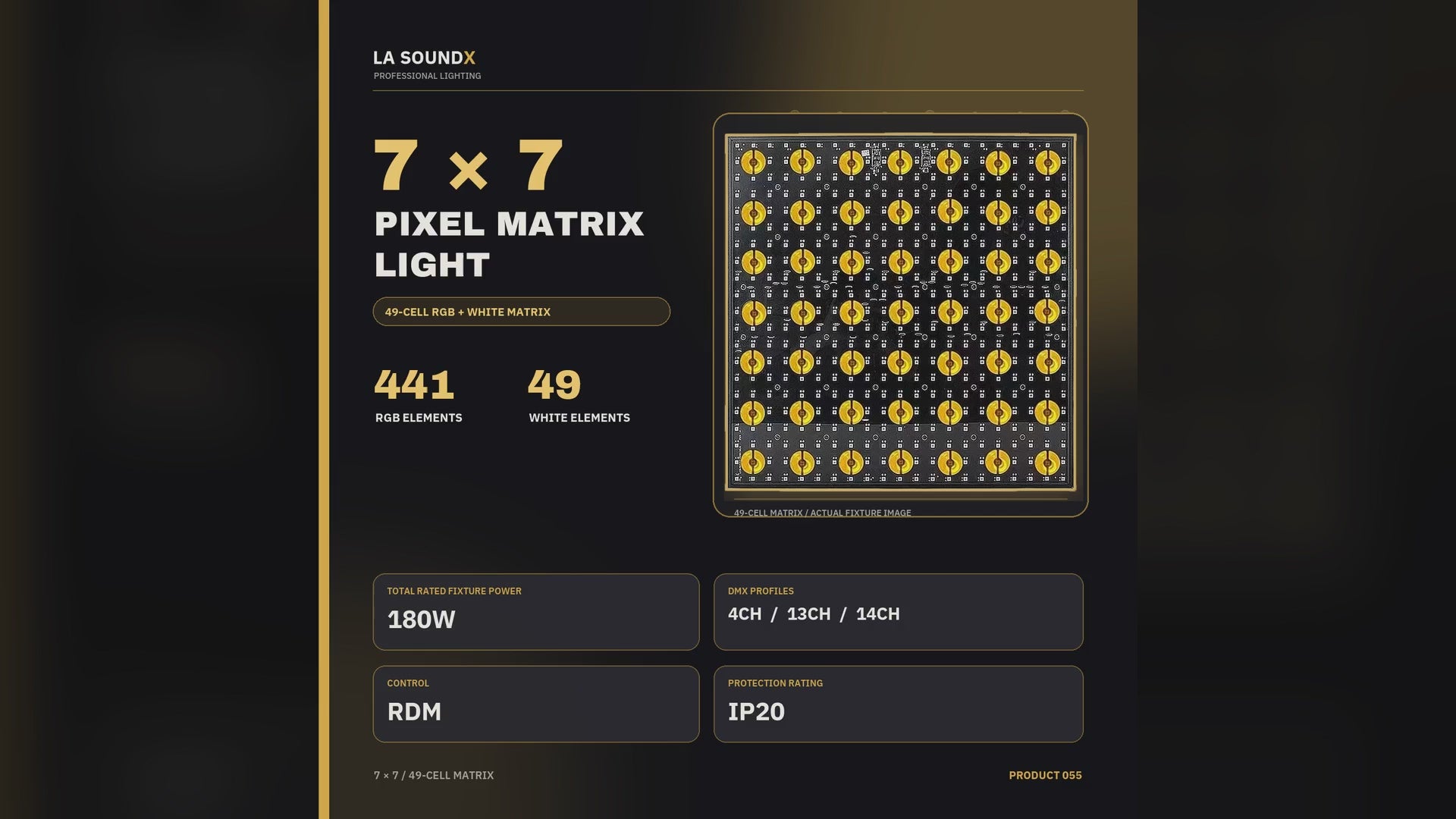 LA SOUNDX 7 x 7 Pixel Matrix Light product video delivery 055