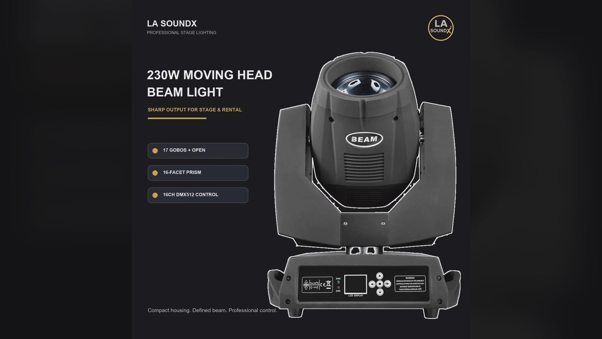LA SOUNDX 230W Moving Head Beam Light product video delivery 007