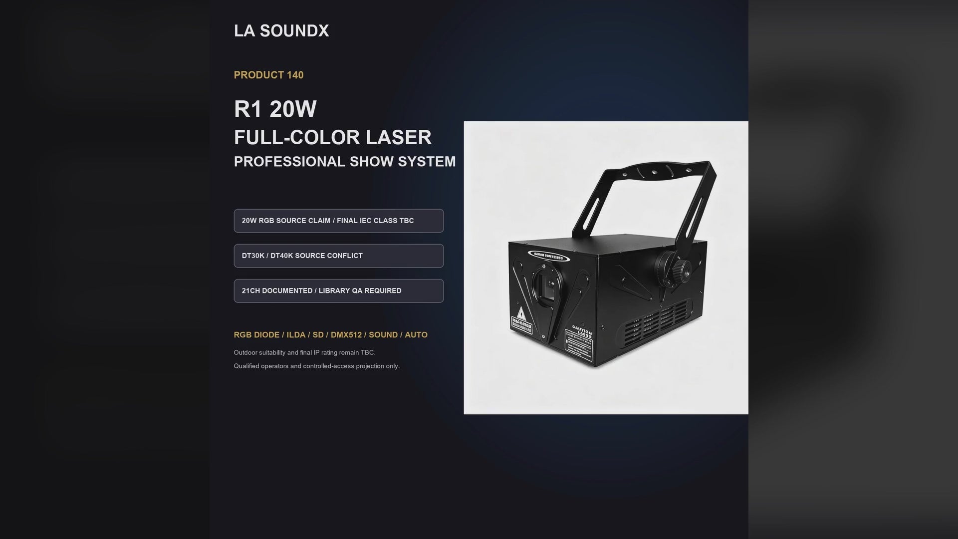 LA SOUNDX R1 20W Full Color Laser product video 01 delivery 140