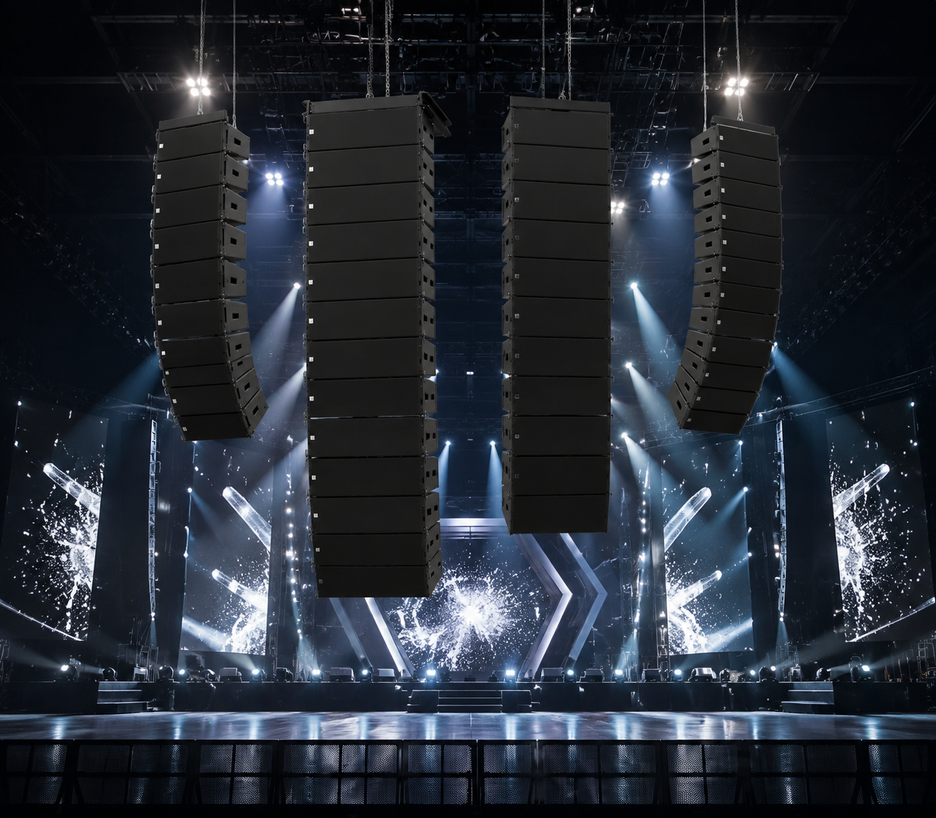 Large-format red stadium concert system